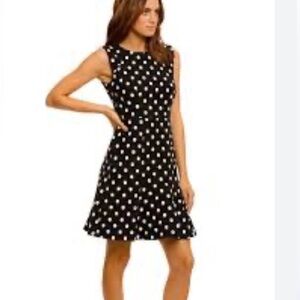 J. Crew Black Dress with White Polka Dots